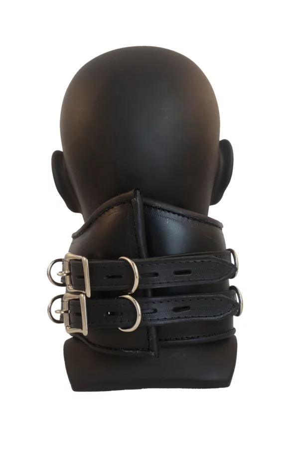 padded leather posture collar locking Houseofbasciano black black back