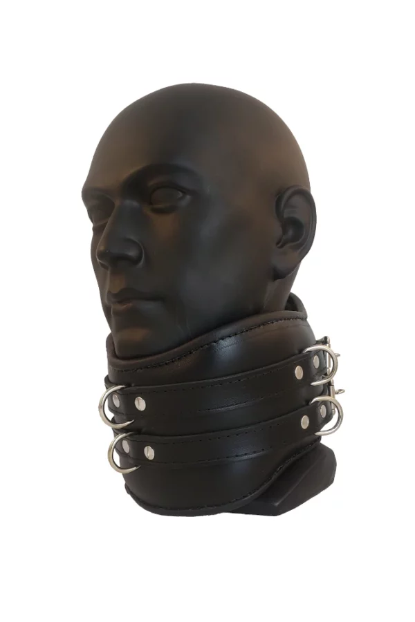 padded leather posture collar locking Houseofbasciano black black frontal