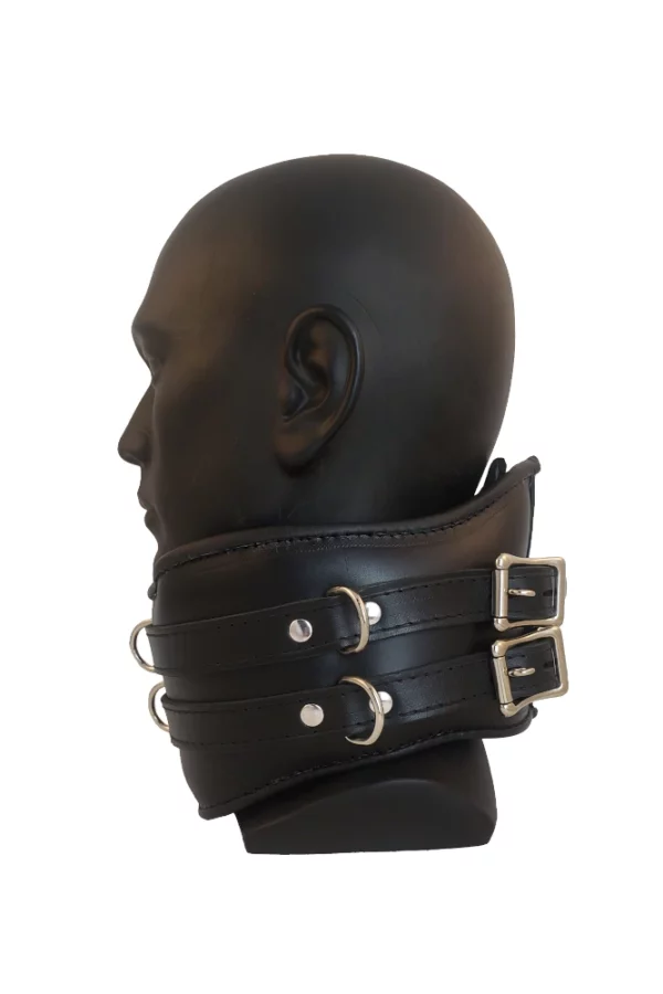 padded leather posture collar locking Houseofbasciano black black side