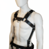 latigo leather body harness houseofbasciano black front