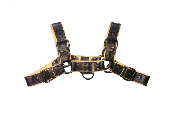 houseofBasciano Chest harness Garment black yellow front