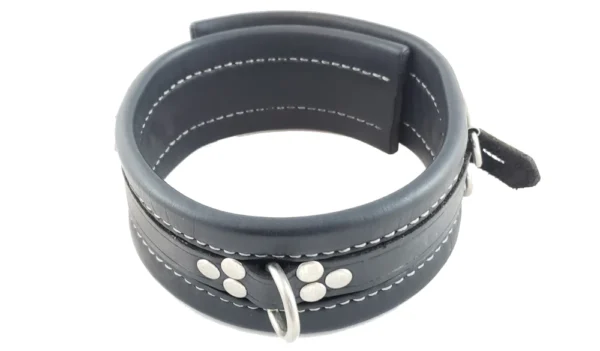 Houseofbasciano hand stitched collar black silverlocking