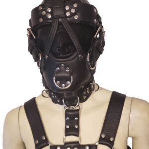 HouseofBasciano Heavy Padded Muzzle chest harness black front