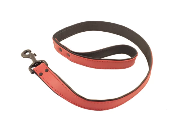 4ft leash houseofbasciano leather red