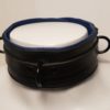 locking leather collar black blue Houseofbasciano front