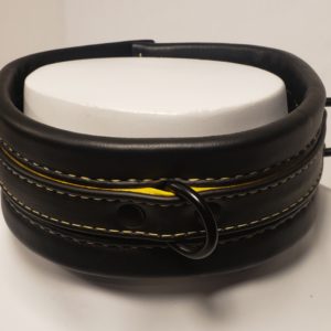 hand sewn locking leather collar houseofbasciano front