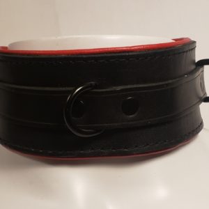 black red locking leather collar front houseofbasciano