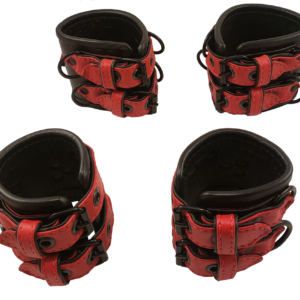 double buckle cuffs houseofbasciano black red black