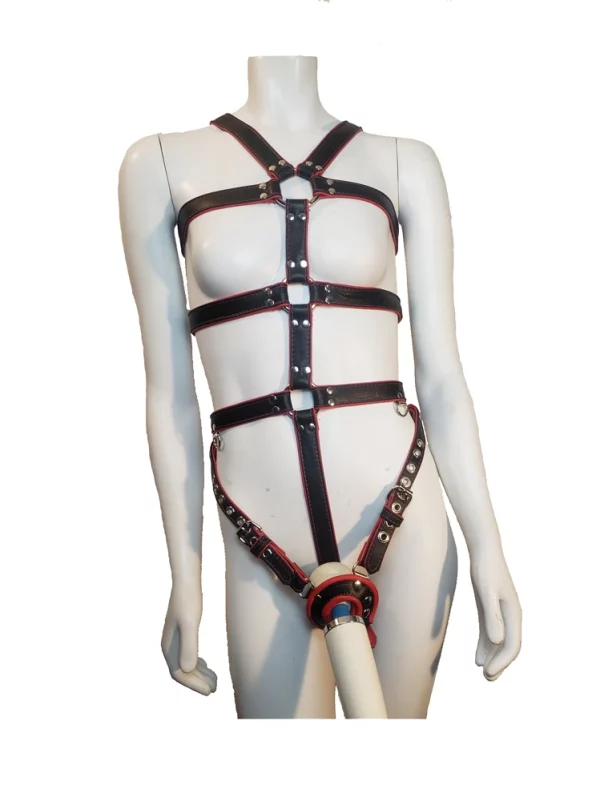 HouseofBasciano_chastity-harness-black-red-front