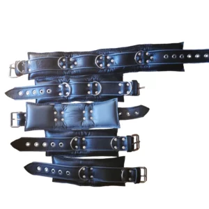 Black extra wide padded restraints houseofbasciano black and grey