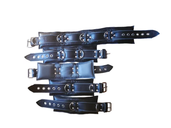 Black extra wide padded restraints houseofbasciano black and grey