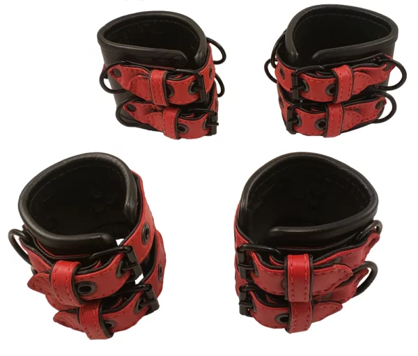 black red double buckle cuffs houseofbasciano